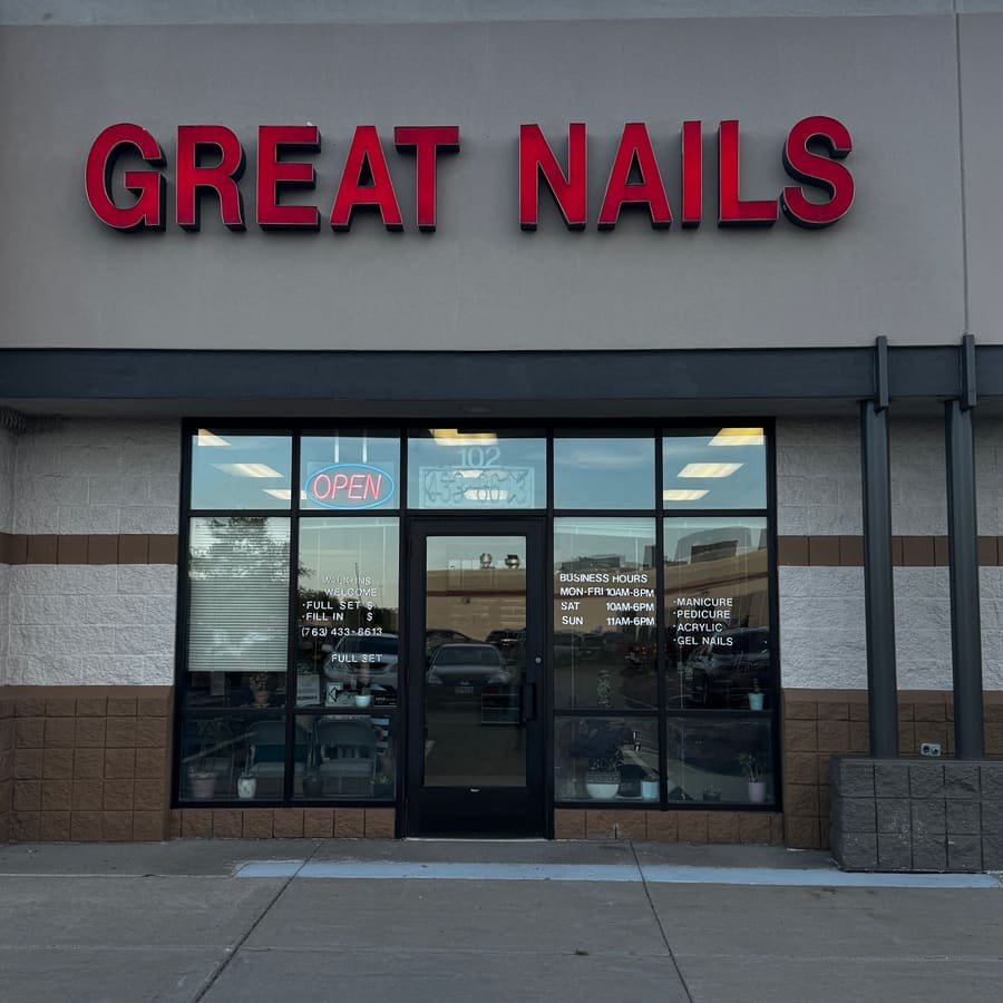 Great Nails storefront at 3450 124th Ave NW, Coon Rapids